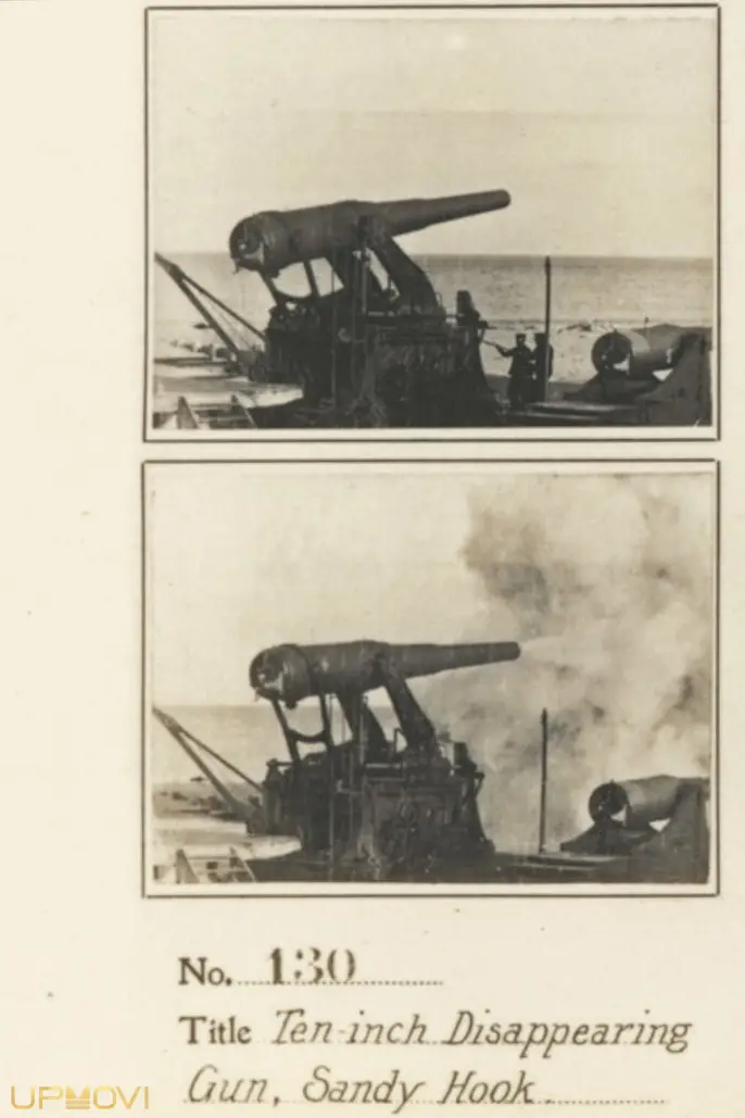 Ten Inch Disappearing Carriage Gun Loading and Firing, Sandy Hook